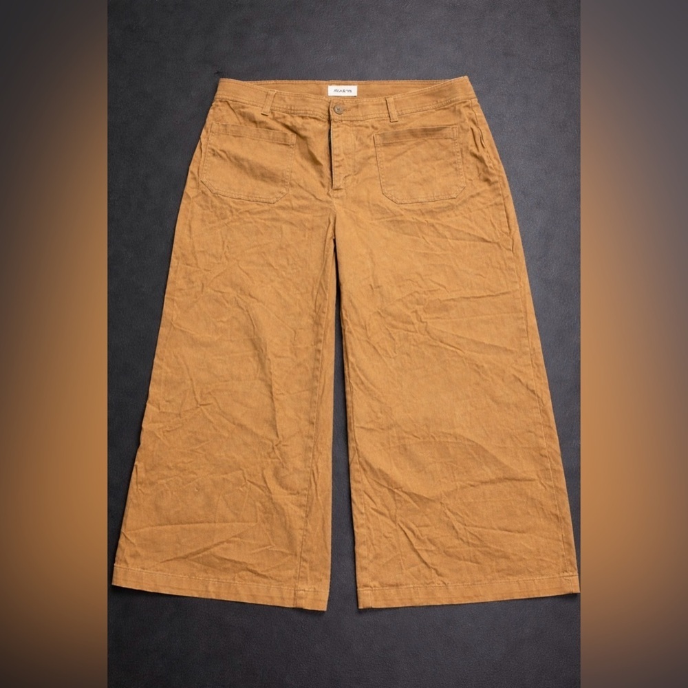 Ava & Viv Women’s Wide Leg Crop Pants Camel/Tan Size 18